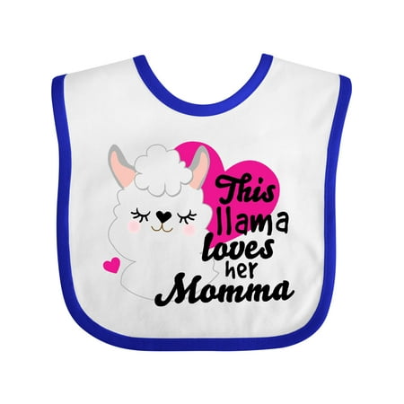 

Inktastic Valentines Day This Llama Loves Her Momma Gift Baby Girl Bib