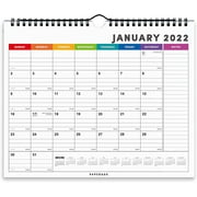 PAPERAGE Calendar 2022 - 12 Months, Rainbow, 11.5 in x 14.75 in