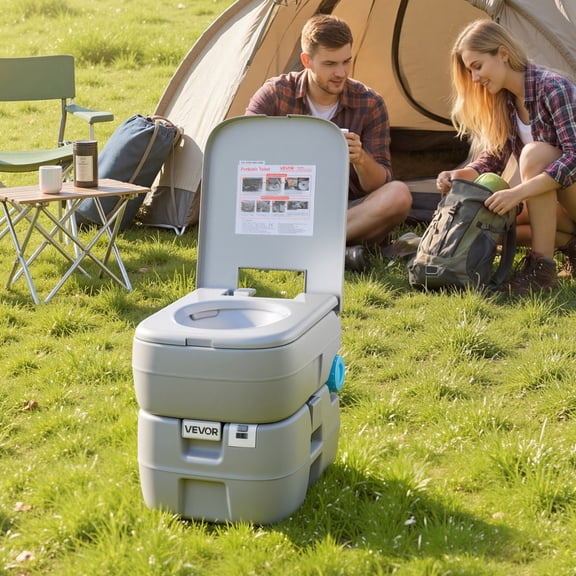 VEVOR Portable Toilet, 7.9 Gallon Detachable Waste Tank, 200 Flushes, Camping Toilet for Adults, Outdoor Travel Potty with Level Indicator, Suitable for RV Travel, Camping, Hiking, Boating and Trips