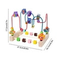 thumbnail image 3 of BUTOMKY Wooden Bead Maze Toy - Colorful Roller Coaster Abacus Circle Toy, Sensory Activity Cube with Animal/Fruit/Shapes, Preschool Educational Counting Learning Toy, Classic Birthday Gift, 3 of 7