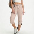 thumbnail image 4 of LIBRCLO Womens Capri Pants Drawstring Elastic Waist Cargo Pants with Pockets Summer Jogger Outdoor Sports Comfortable Trousers, 4 of 8