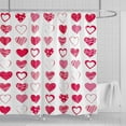 thumbnail image 3 of 72x72 Valentine''s Day Shower Curtain Red Love Heart Sweetheart Romantic Lover Girls Woman Bathroom Curtains Decor Fabric with Hooks, 3 of 5