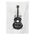 thumbnail image 3 of Ambesonne Guitar Tablecloth Rectangular Table Cover, Grunge Look Rock 'n' Roll, 60"x84", Black White, 3 of 4