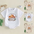 thumbnail image 4 of Baby Onesies Boy Newborn Baby Short Sleeve Western Romper Birthday Outfits Summer Casual Round Neck Cowboy Hat Print Bodysuit, 4 of 9