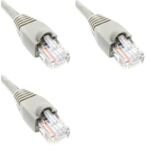 Ultra Spec Cables Pack of 3 - Gray 1FT Cat6 Ethernet Network Cable LAN Internet Patch Cord RJ45 Gigabit