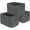 Charcoal Gray, variant on 3-Pack Storage Baskets for Shelves, Decorative Baskets for Organizing, Woven Baskets for Storage, Book Basket Cube Storage Bin Box, Pantry Closet and Shoe Organizers, Black Jute