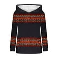 thumbnail image 4 of Women's Crewneck Sweatshirts Imitation Knitted Hooded Sweaters 2025 Fall Winter Long Sleeve Tops Fashion Retro Printed Hoody Jackets Casual Loose Pullover Outwears with Pocket, 4 of 7