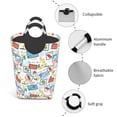 thumbnail image 4 of Lsque Summer Stamp Laundry Basket, Laundry Hamper, Dirty Clothes Hamper for Laundry, Collapsible, Waterproof Laundry Baskets with Aluminum Handles for Laundry, Dorm, Family, 4 of 6
