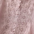 thumbnail image 5 of Holzkary Embroidered Cotton Linen Tops for Women 3/4 Sleeve Summer Boho Peasant Gauze Blouses Dressy Casual Bohemian Shirts Light Violet L, 5 of 7