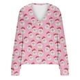 thumbnail image 5 of Zedker Women's Button Up Christmas Cardigans Long Sleeve V Neck Winter Funny Graphic Xmas Outerwear,Plus Size Pink L, 5 of 5