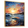 thumbnail image 2 of Designart "Beach Sunlit Waves painting" Nautical & Beach Floater Framed Wall Decor, 2 of 7