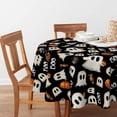 thumbnail image 2 of Halloween Tablecloth 60×60 Inch Round, Black Ghost Pumpkin Candy Washable Seasonal Table Cover for Party Picnic Dinner Decor, 2 of 6