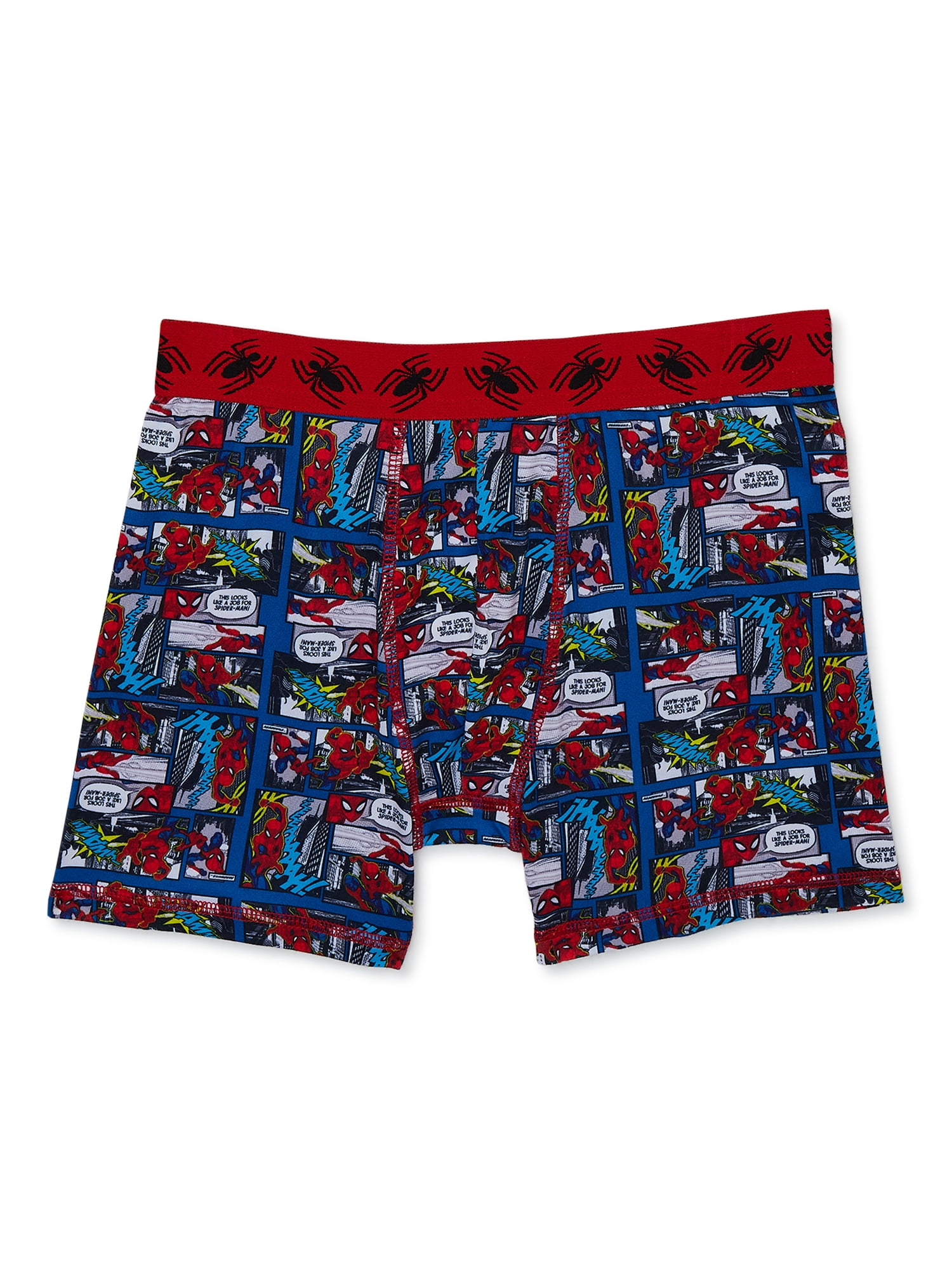 Marvel Boys Spider Man Boxer Briefs Underwear, 4 Pack, Sizes 4