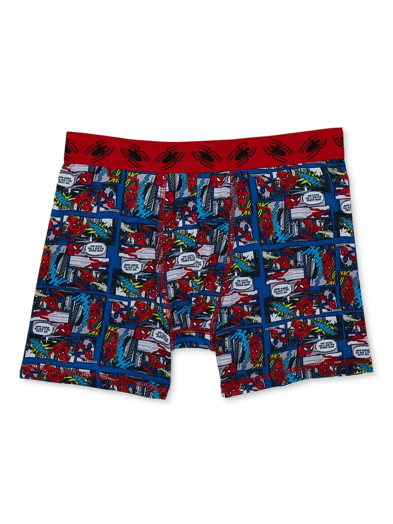 Marvel Boys Spider-Man Boxer Briefs Underwear, 4 Pack, Sizes XS-XL
