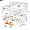 thumbnail image 3 of Twin Size Bunk Bed with Built-in Shelves Beside both Upper and Down Bed and Storage Drawer,White, 3 of 4