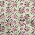 thumbnail image 1 of oneOone Silk Tabby Light Yellow Fabric Florals Fabric For Sewing Printed Craft Fabric By The Yard 42 Inch Wide, 1 of 4