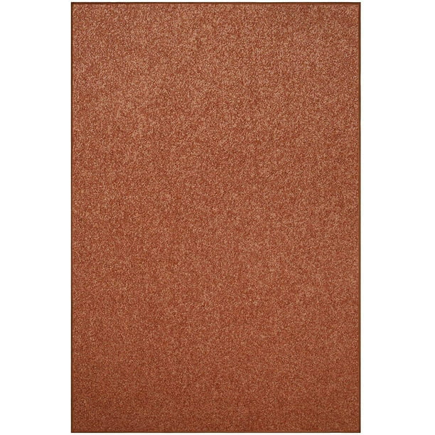Modern Plush Solid Color Rug Rust 8, 8 X 9 Rug