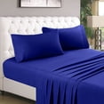 thumbnail image 2 of 400 Thread Count 100% Egyptian Cotton 4-Piece Bed Sheet Set (1 Flat, 1 Fitted Sheet, 2 Pillow Covers) 24 Inches Deep Pocket Solid Pattern, 2 of 6