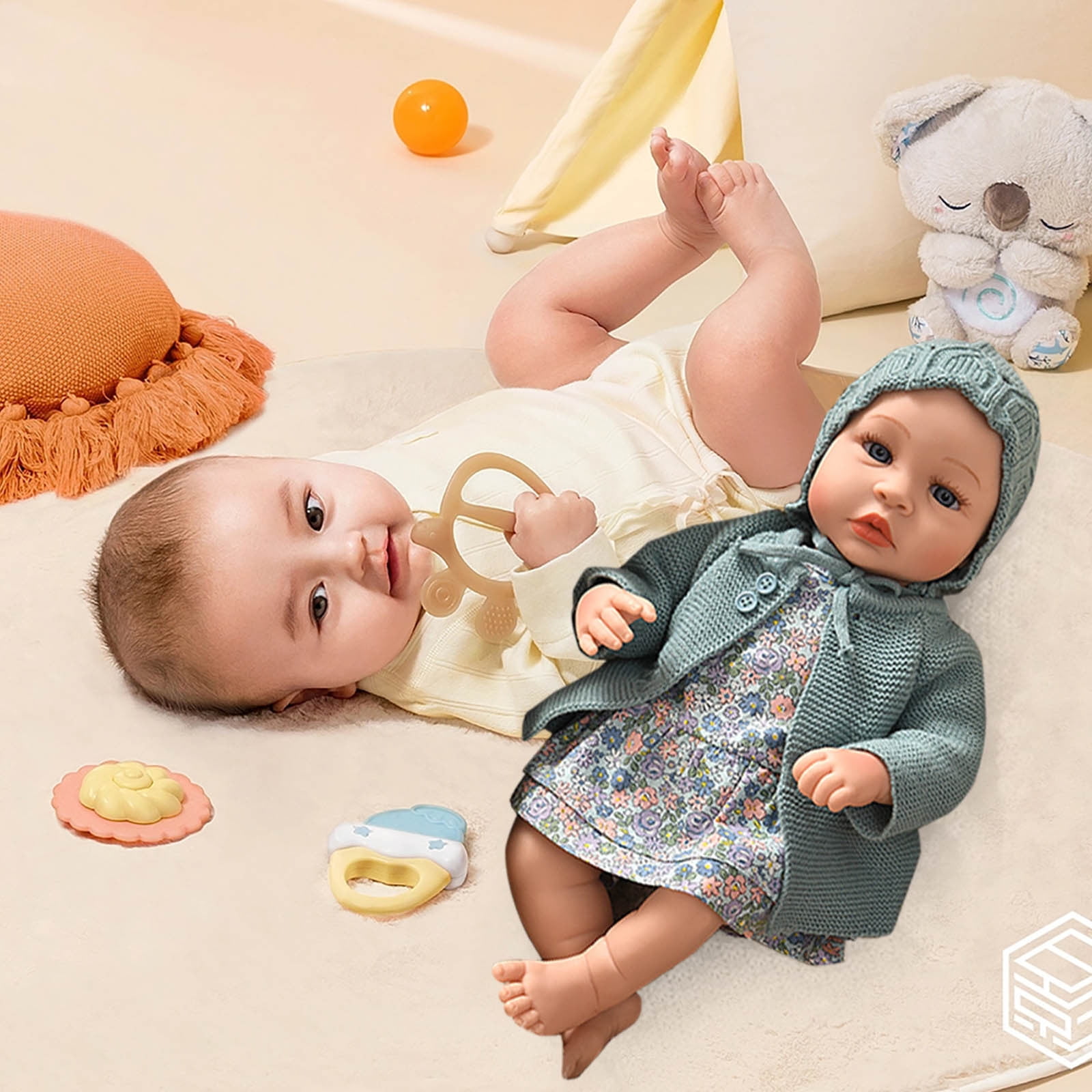 Tarmeek Reborn Baby Doll with Clothes for 18 Month+ Toddlers, 17.7Inch Realistic Vinyl Doll Simulation Doll Toys for 3 4 5 Year Old Girls and Boys, Birthday Christmas Gifts for Kids