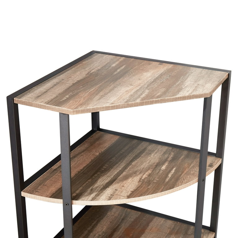 JRHRXXY 4-Tier Corner Utility Shelf, Metal Standing Shelf