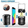thumbnail image 2 of 2 Pack LED Battery Operated Lights, Portable Survival Battery Powered Lamp, Camping Lantern, Suitable for Hurricane, Emergency, Storm, Outages, Outdoor Collapsible Lanterns, Black, 2 of 7