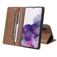 thumbnail image 2 of Compatible WIth Samsung Galaxy S20 FE Wallet Case,Magnetic Closure,Flip Folding Kickstand,With Card Slots,[RFID Blocking],With Shoulder Strap&Lanyard,PU Leather+TPU Shockproof Phone Case,Brown, 2 of 9