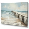 thumbnail image 2 of Designart "Minimalistic Beige Pier On The Horizon III" Coastal Pier Canvas Wall Art, 2 of 7