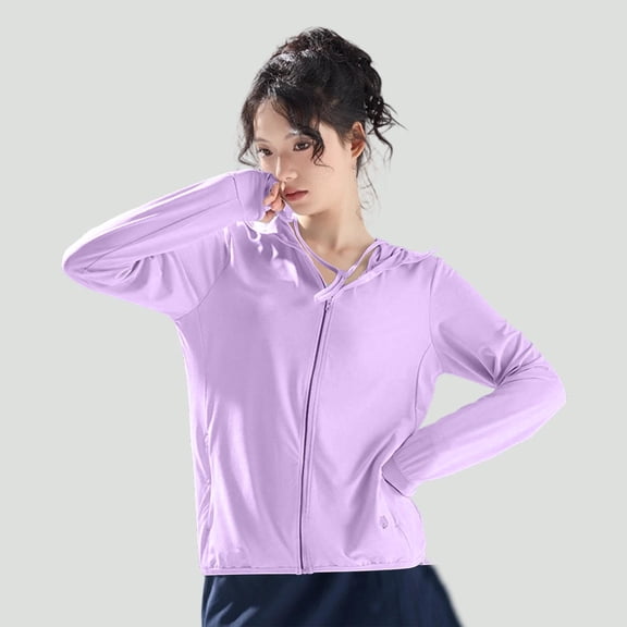 Neewe Women's UPF 50 Sun Protection Jacket Hooded Lightweight Long Sleeve Sun Shirt for Hiking Outdoor