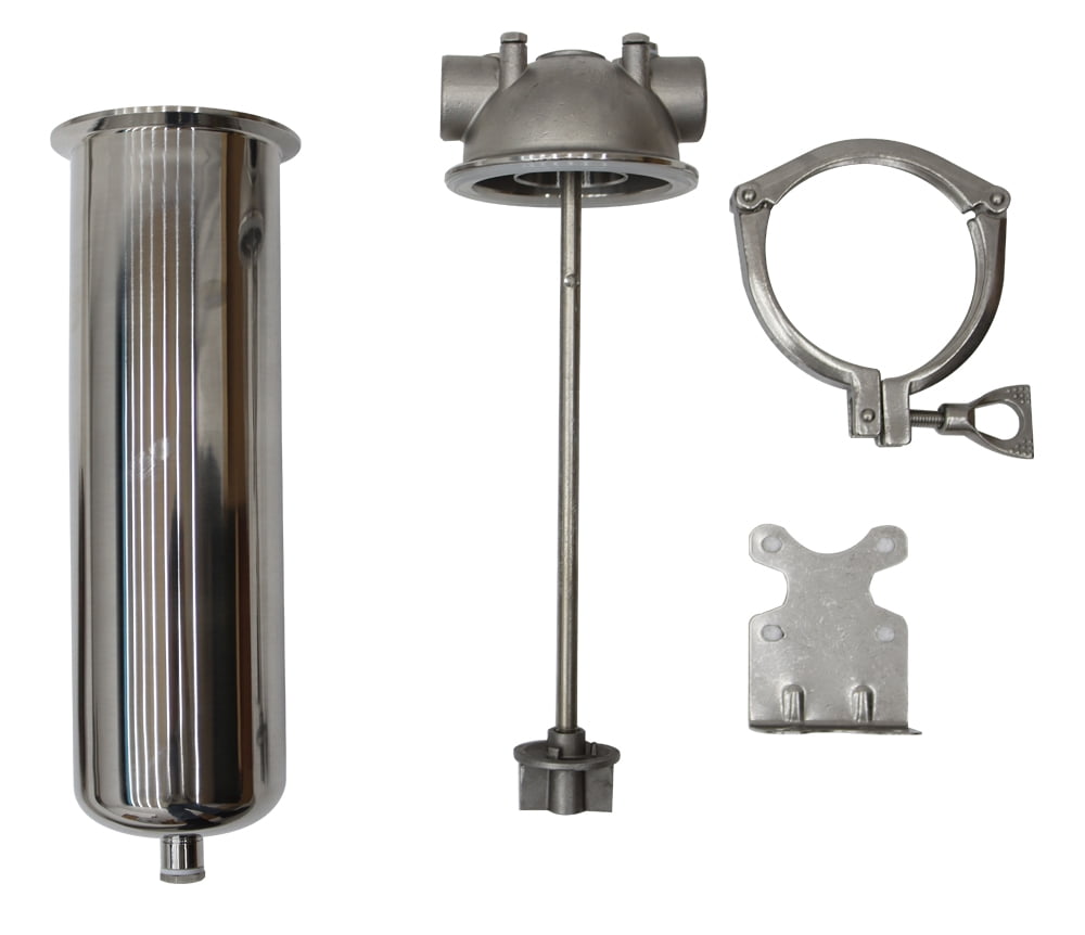 Corrosion-resistant 304 Stainless Steel 145psi Pressure Filter Housing for 10"L Cartridges 3/4"NPT w/Bracket