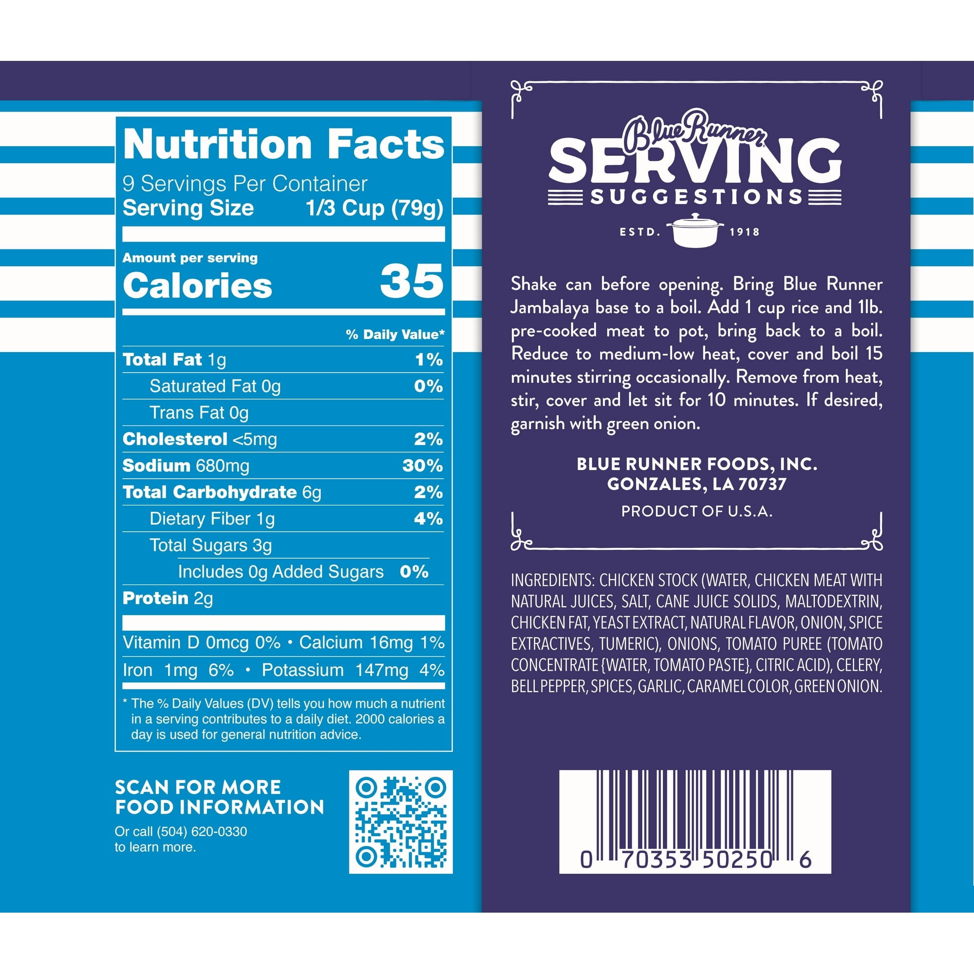 Pack of 6, Blue Runner Creole Jambalaya Base, 25 oz