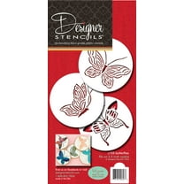 Designer Stencils Butterfly Cake Stencils, Beige/semi-transparent, fits 3.5 inch circle