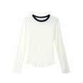 thumbnail image 2 of Womens Long Sleeve T Shirt Crewneck Color Block Casual Shirts, 2 of 5