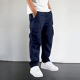 thumbnail image 2 of CONZONE Kids Boys Baggy Cargo Pants Wide Leg Casual Pants for Child Elastic Waist School Fall Winter Outdoor Jogger Pants with Pockets, 2 of 8