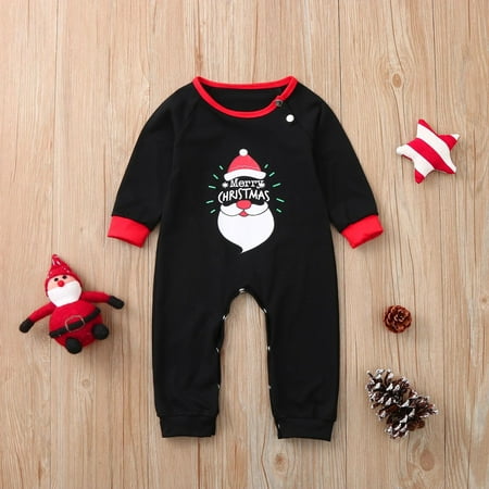 

CHGBMOK Christmas Deals Newborn Baby Christmas Cartoon Pajamas Plaid Family Matching Romper Jumpsuit Clearance