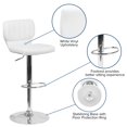 thumbnail image 3 of Bowery Hill Faux Leather Adjustable Bar Stool in White, 3 of 7