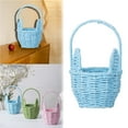 thumbnail image 2 of Easter Basket with Handle, Bunny Easter Baskets, Rabbit Harvest Flower Toy Mini Picnic Wine Woven Fruit Birthday Organizer, Easter Egg Cute Cookies Beach Storage, 1 Pcs, 8.19x4.88", 2 of 9