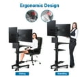 thumbnail image 4 of Yescom Mobile Computer Cart Workstation Dual Monitor on Wheels Adjustable Hospital School Office Black, 4 of 12