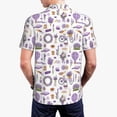 thumbnail image 4 of Daiia Lavender Flowers Pattern Men’s Polo Shirts,Solid Deck Shirt,Classic Fit, Breathable Cotton Polo for Casual and Sport Wear-Small, 4 of 9