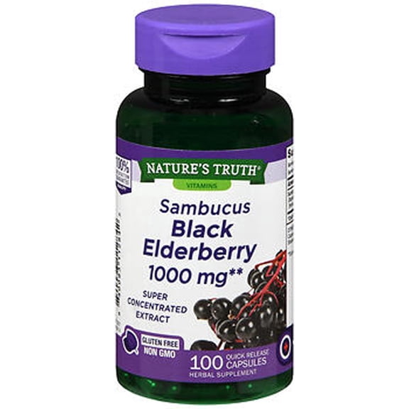 2 Pack Nature's Truth Sambucus Black Elderberry Capsules 1000mg | 100 Count