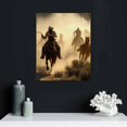 thumbnail image 4 of GOSMITH Cowboys On Horseback Wrangling Horses On Dusty Ranch Western Lasso Horse Farm Animals Moody Sepia Style Photo Photograph Cool Wall Decor Art Print Poster, 4 of 4