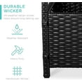 thumbnail image 3 of VibrantEcho Wicker Side Table with Umbrella Hole, Square PE Rattan Outdoor End Table for Patio, Garden, Poolside, Deck w/UV-Resistant Frame, Storage Space - Black, 3 of 13