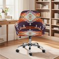 thumbnail image 2 of Xixirimido Navajo Aztec Tribal Printing Curved Back Dining Chair Slipcover Office Chair Cover Swivel Armrest Chair Covers Stretch Desk Chair Protector Cover for Home Office, 2 of 7