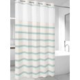 thumbnail image 4 of Turquoise Striped No Hook Shower Curtain Waterproof,Bathroom Curtains with Snap in Liners and See Through Top Window,Farmhouse Pinstripes Geometric Color Hotel Style Bathtub Curtains Shower 36"Wx72"L, 4 of 8