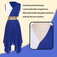 thumbnail image 4 of Raenseen Women's Asymmetrical Praise Dance Tunic Sleeveless Worship Lyrical Dance Dress Overlay Blue L, 4 of 8