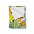 thumbnail image 2 of Isabella Soft Flannel Fleece Blanket, American Birth Name on Retro Style Fun Cartoon Backdrop Poster Design, Cozy Plush for Indoor and Outdoor Use, 70" x 90", Yellow Green and White, by Ambesonne, 2 of 6