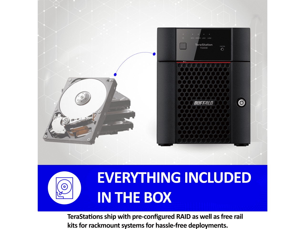 BUFFALO TeraStation 3430DN 4-Bay Secure SMB Desktop NAS 8TB (2x4TB) with Hard Drives Included - Alpine AL524 Quad-core (4 Core) 2 GHz - 4 x HDD Supported - 2 x HDD Installed - 8 TB Installed HDD Ca...