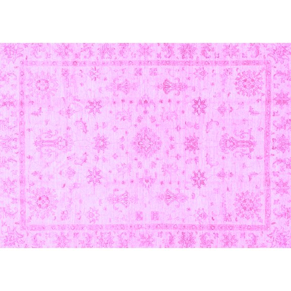 Ahgly Company Indoor Rectangle Oriental Purple Traditional Area Rugs, 5' x 7'