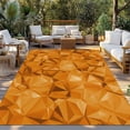 thumbnail image 2 of Orange Geometric Outdoor Rug for Patio/Deck/Porch, Non-Slip Large Area Rug 4 x 6 Ft, Modern Luxury Aesthetic Abstract Motifs Indoor Outdoor Rugs Washable Area Rugs, Camping Rug Carpet Runner, 2 of 8