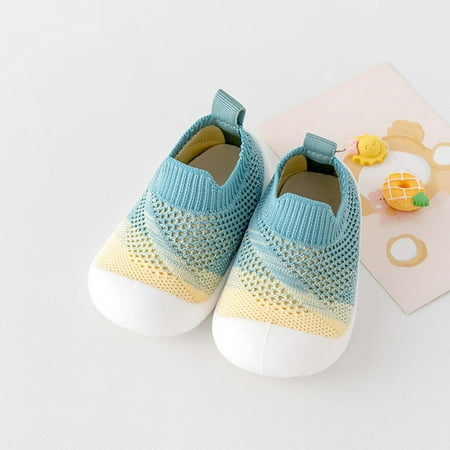 

Hinvhai Baby Casual Walking Shoes Clearance Infant Non-Slip Breathable with Soft Rubber Sole Shoes Baby Boys Girls Classic Solid Color Sneakers Green 4(15)