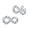 Infinity Stud, variant on 925 Sterling Silver Stud Earrings for Women | Heart-Shaped Cubic Zirconia Stud Earrings